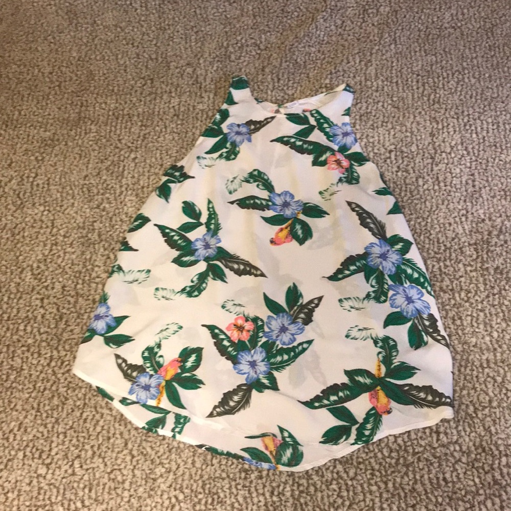 White Floral Tank Top
